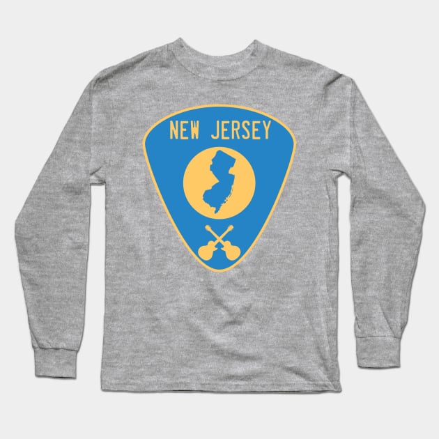 New Jersey Guitar Pick Long Sleeve T-Shirt by fearcity